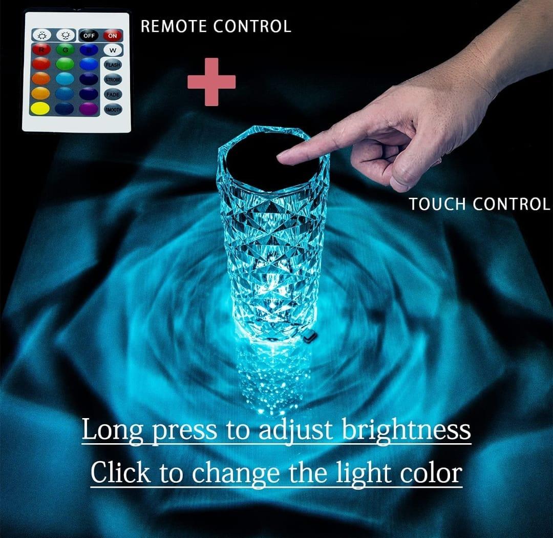 Color Changing Touch Lamp with Remote | Elegant Diamond USB Lamp – WingoMart
