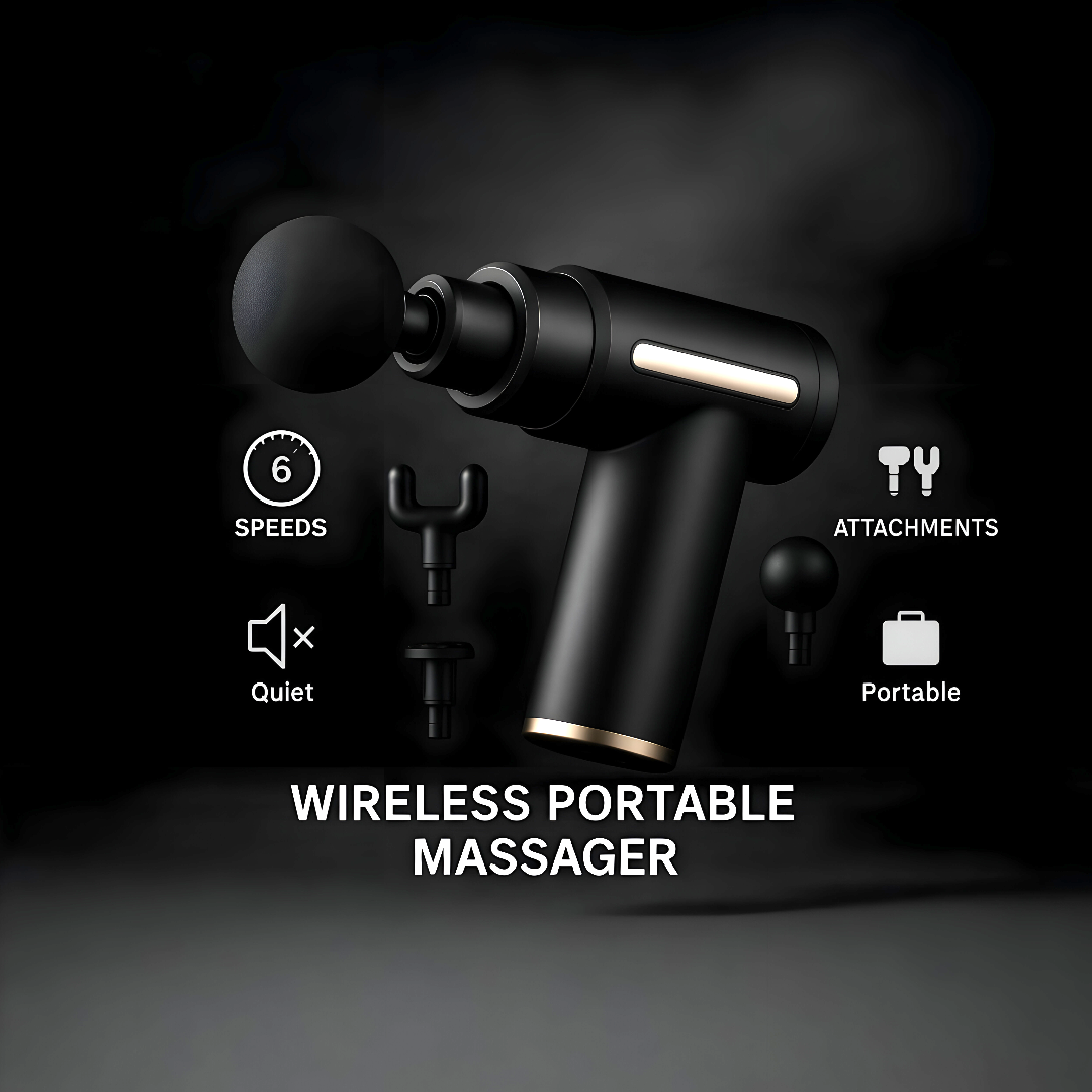 Deep Tissue Massage Gun for Pain Relief | 6-Speed Electric Massager with 4 Heads | Unisex Muscle Relaxing Machine