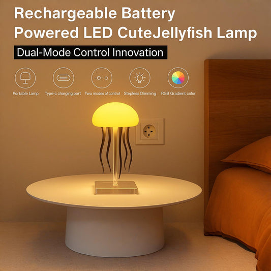 Jellyfish Rotating Lamp Light – 7-Color Changing Night Lamp with Voice Control for Kids, Baby Room Decor, Gifts & Ocean Lovers