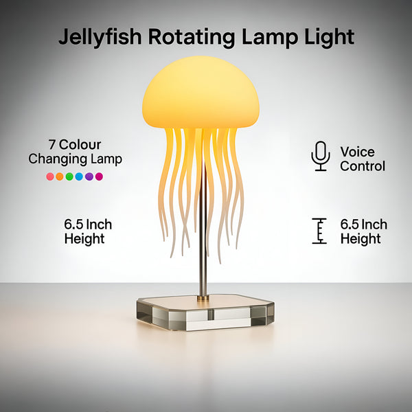 Jellyfish Rotating Lamp Light – 7-Color Changing Night Lamp with Voice Control for Kids, Baby Room Decor, Gifts & Ocean Lovers