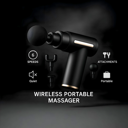 Deep Tissue Massage Gun for Pain Relief | 6-Speed Electric Massager with 4 Heads | Unisex Muscle Relaxing Machine